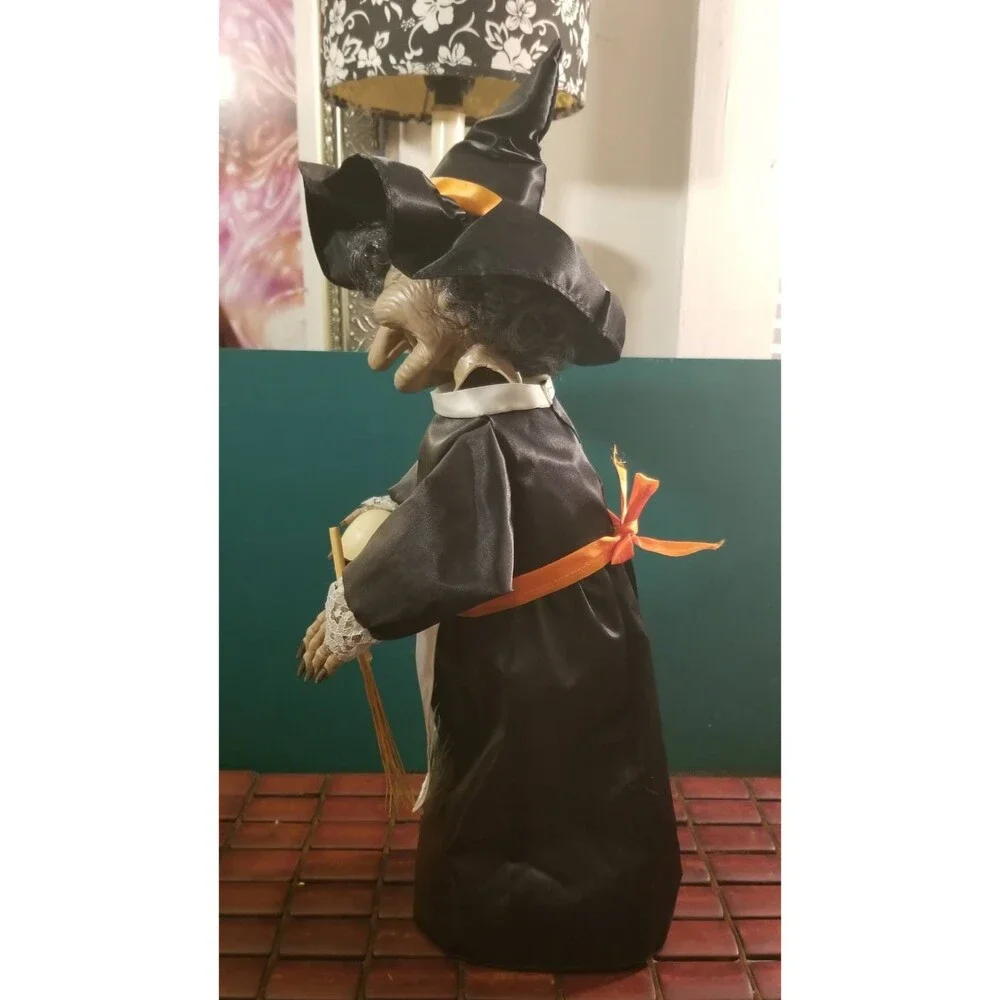 Vintage 1989 Sancho Witch Figure, Animatronic Halloween Decor (Original Box)